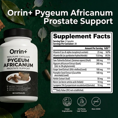 Orrin+ Pygeum Africanum | Prostate & Kidney Support