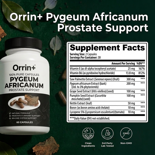 Orrin+ Pygeum Africanum | Prostate & Kidney Support